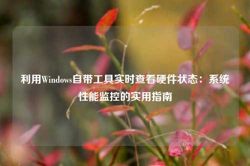 利用Windows自带工具实时查看硬件状态：系统性能监控的实用指南