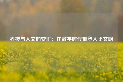 科技与人文的交汇：在数字时代重塑人类文明