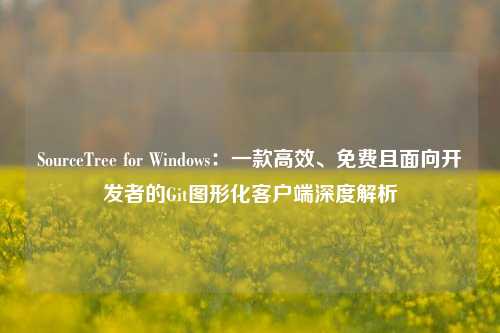 SourceTree for Windows：一款高效、免费且面向开发者的Git图形化客户端深度解析