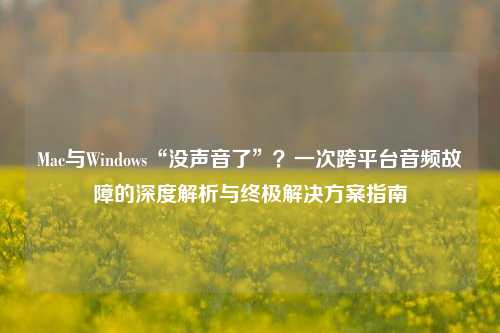 Mac与Windows“没声音了”？一次跨平台音频故障的深度解析与终极解决方案指南