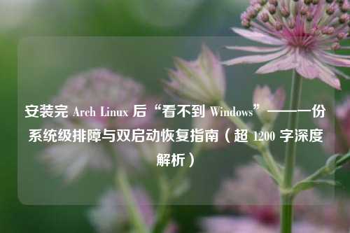 安装完 Arch Linux 后“看不到 Windows”——一份系统级排障与双启动恢复指南（超 1200 字深度解析）