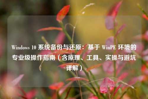 Windows 10 系统备份与还原：基于 WinPE 环境的专业级操作指南（含原理、工具、实操与避坑详解）