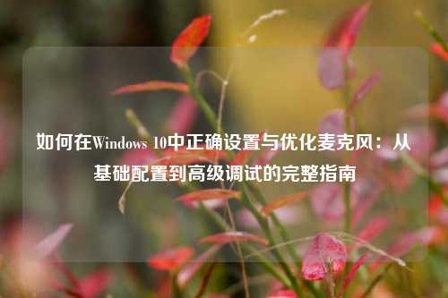 如何在Windows 10中正确设置与优化麦克风：从基础配置到高级调试的完整指南