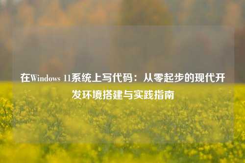 在Windows 11系统上写代码：从零起步的现代开发环境搭建与实践指南
