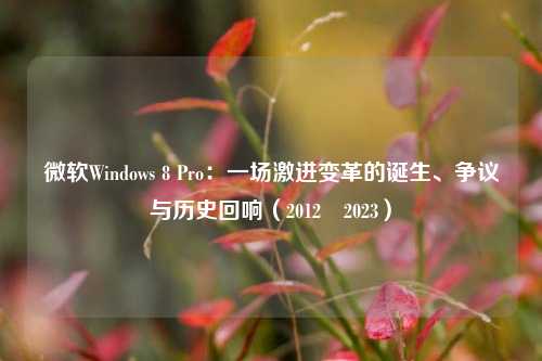 微软Windows 8 Pro：一场激进变革的诞生、争议与历史回响（2012–2023）