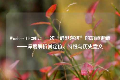 Windows 10 20H2：一次“静默演进”的功能更新——深度解析其定位、特性与历史意义
