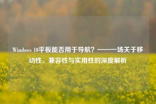 Windows 10平板能否用于导航？——一场关于移动性、兼容性与实用性的深度解析
