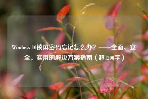 Windows 10锁屏密码忘记怎么办？——全面、安全、实用的解决方案指南（超1200字）