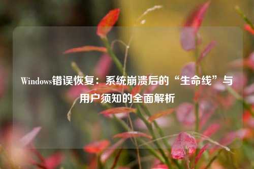 Windows错误恢复：系统崩溃后的“生命线”与用户须知的全面解析