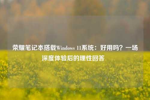 荣耀笔记本搭载Windows 11系统：好用吗？一场深度体验后的理性回答  