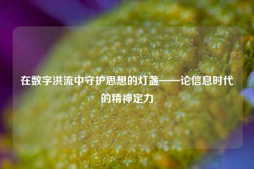 在数字洪流中守护思想的灯盏——论信息时代的精神定力