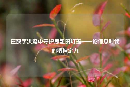 在数字洪流中守护思想的灯盏——论信息时代的精神定力